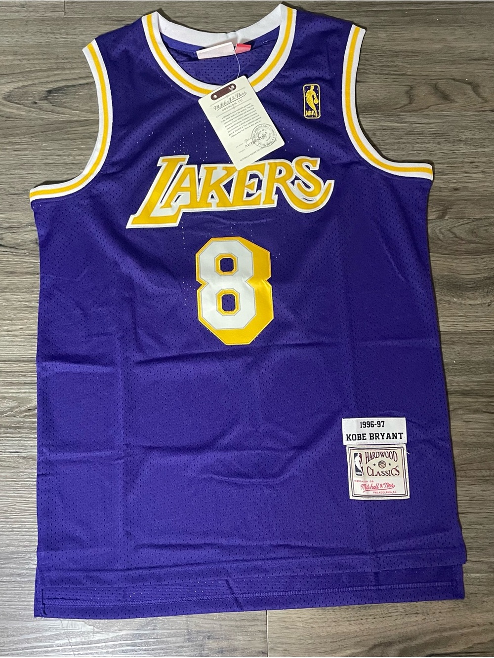 Mitchell & Ness Los Angeles Lakers Purple and Gold Kobe #8 Jersey
